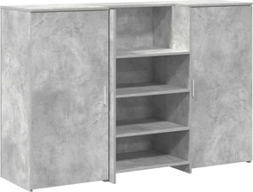 vidaXL Birou de recepție Gri beton 155x50x103,5 cm Lemn prelucrat