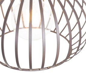 Lampă modernă suspendată maro, ovală, cu 3 lumini - Saffira