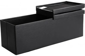 Bancheta Pliabila Amara, Cu Lada, Neagra, 110 x 38 x 38 cm