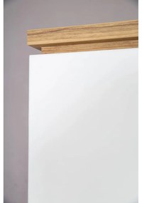 Șifonier pentru copii alb cu aspect de lemn de stejar 135x200 cm Finn – Roba