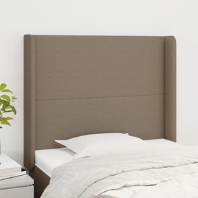 vidaXL Tăblie de pat cu aripioare gri taupe 93x16x118/128 cm textil