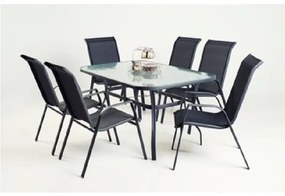 Masa de sufragerie, sticla securizata/ otel, DEMAT