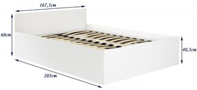 Pat matrimonial cu saltea si lada depozitare cu sistem hidraulic 160 x 200 cm stejar