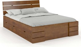 Pat lemn masiv TerraCraft cu sertar Model 1 Fag Personalizabil - 90x200, Nuc