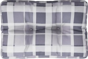 vidaXL Pernă de paleți, gri carouri, 60x40x12 cm, material textil