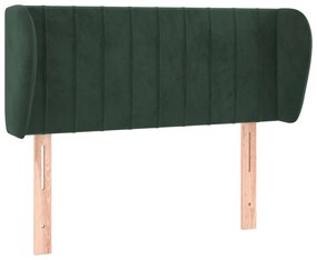 3117421 vidaXL Tăblie de pat cu aripioare verde închis 93x23x78/88 cm catifea