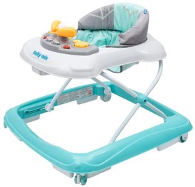 Baby Mix Cărucior pentru copii cu volan și roți din silicon verde, 50 x 44 x 50 cm