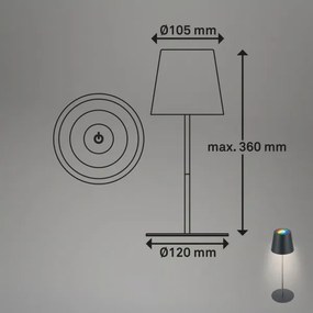 Briloner 7559015-LED Lampă de masă LED RGB COLORIS 3,5W/5V IP44 2000mAh Wi-Fi Tuya