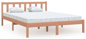 810055 vidaXL Cadru de pat mic dublu, maro miere, 120x190 cm, lemn masiv pin