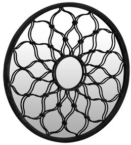 Oglinda rotunda negru 40x3 cm fier pentru utilizare in interior 1, Negru, 40 x 3 cm
