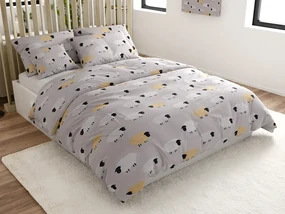 Lenjerie de pat din microfibra SHEEP DREAM gri Dimensiune lenjerie de pat: 2 buc 70 x 90 cm | 200 x 220 cm