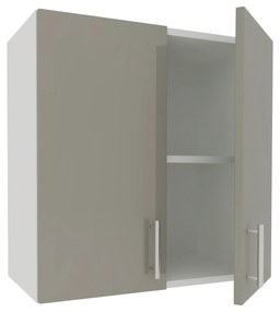 Corp haaus Karo, 2 Usi, Gri Lucios/Alb, MDF, 60 x 30 x 60 cm