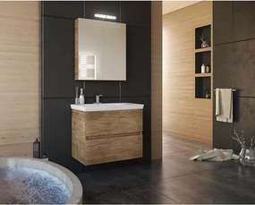 Dulap cu oglinda suspendat Drop Luxus maro 2 usi 60 cm