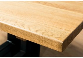 Masa de dining neagra cu blat din stejar CROSS 150x90