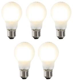 Set de 5 becuri LED cu dimmer E27 A60 mat 7W 806lm 2700K