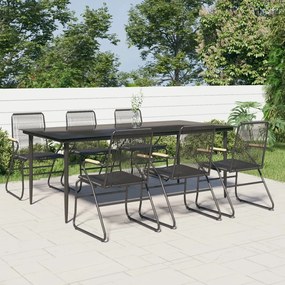 3099219 vidaXL Set mobilier de grădină, 7 piese, negru, ratan PVC