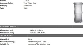 Vaza flori, Vas decorativ Thiara transparent 114914 HZ