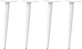 vidaXL Picioare pentru măsuță de cafea, formă conică, 4 buc., alb, 30-31 cm, oțel