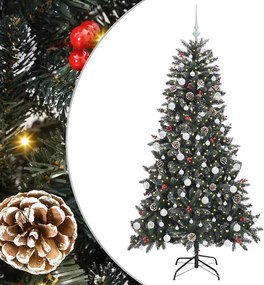 vidaXL Brad de Crăciun artificial Verde 180 cm PVC și Plastic și Oțel