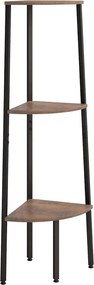 vidaXL Raft de colț cu 3 niveluri maro deschis/negru 45,5x31,5x120 cm