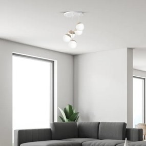 Lustră pe cablu SFERA WOOD 5xE14/40W/230V alb