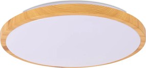 Plafoniera LED Erste Woody 35W 400x65mm, Design Rustic Modern, 3CCT 3000K-6000K Reglabila, Lumina Ambientala Inteligenta pentru Living si Dormitor