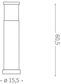 Ideal Lux TRONCO - lampă de exterior 1xE27/42W/230V 60 cm IP65 antracit