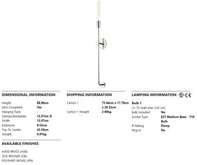 Aplica de perete design minimalist DYLAN nichel lucios