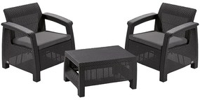 Set mobilier de grădină Keter Corfu, gri închis