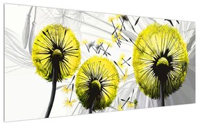 Tablou galben cu păpădii (120x50 cm), în 40 de alte dimensiuni noi