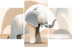 Tablou - Elefant în culori pastel (90x60 cm)