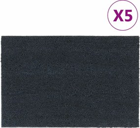 vidaXL Covoraș de ușă, 5 buc., Gri închis, 40x60 cm, fibre de cocos