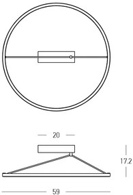 Plafoniera LED, Design Circular, 42W 3000K BLACK ZB-2562