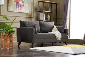 Canapea cu 2 locuri Bella Sofa, Antracit, Poliester