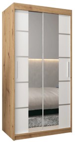 Dulap de haine 100 cm Verika 4 100 (stejar artisan + alb). 1064245
