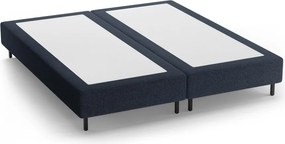 Pat matrimonial albastru închis tapițat fără tăblie 200x200 cm Whale – Micadoni