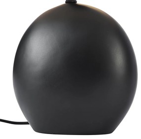 Lampă de masă Japandi neagră cu abajur din in - Timo