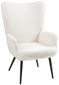 HOMCOM Fotoliu tapițat, design modern, 71x77x102cm, Crem | Aosom Romania