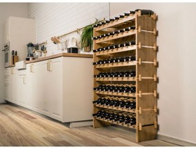 Raftier de vin din bambus G21, 72 sticle