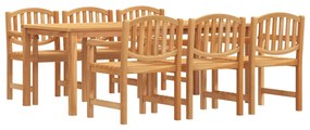 3157935 vidaXL Set mobilier de grădină, 7 piese, lemn masiv de tec