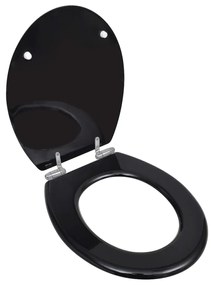 vidaXL Capac WC cu închidere silențioasă negru MDF design simplu
