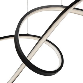 Lustra LED suspendata, design modern Curve negru