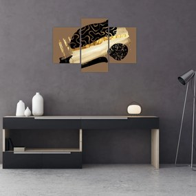 Tablou - Abstracție maro auriu N⁰3 (90x60 cm)