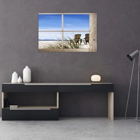 Tablou - Priveliște pe geam (90x60 cm)