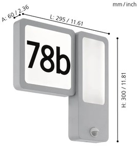 Eglo 97297 - LED Aplică perete exterior CHEIRA 2xLED/2,7W + 1xLED/3,6W/230V