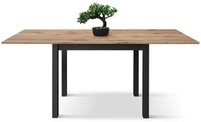 PAZZO DESIGN Masă extensibilă Giuliano, stejar rustic, melaminat, fabricată în Italia, bază neagră, 90 x 90 x 76,5 cm | Aosom Romania