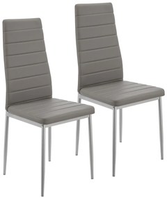Jusky Set 2 scaune de sufragerie Loja - gri