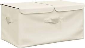 vidaXL Cutie de depozitare, crem, 50x30x25 cm, material textil