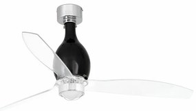 Lustra cu Ventilator si telecomanda MINI ETERFAN M negru mat/transparent