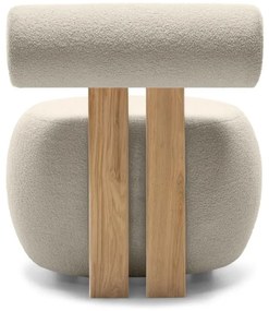 Fotoliu design bej HANNA, stejar